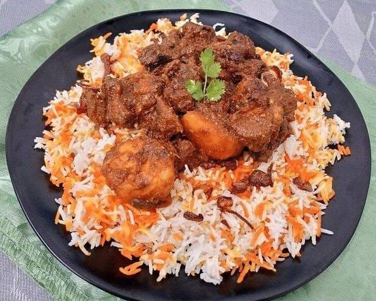 Chef Angie's chicken biryani with fragrant basmati rice and spices