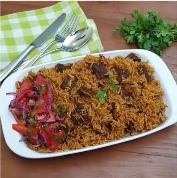 Chef Angie's beef pilau with aromatic spices